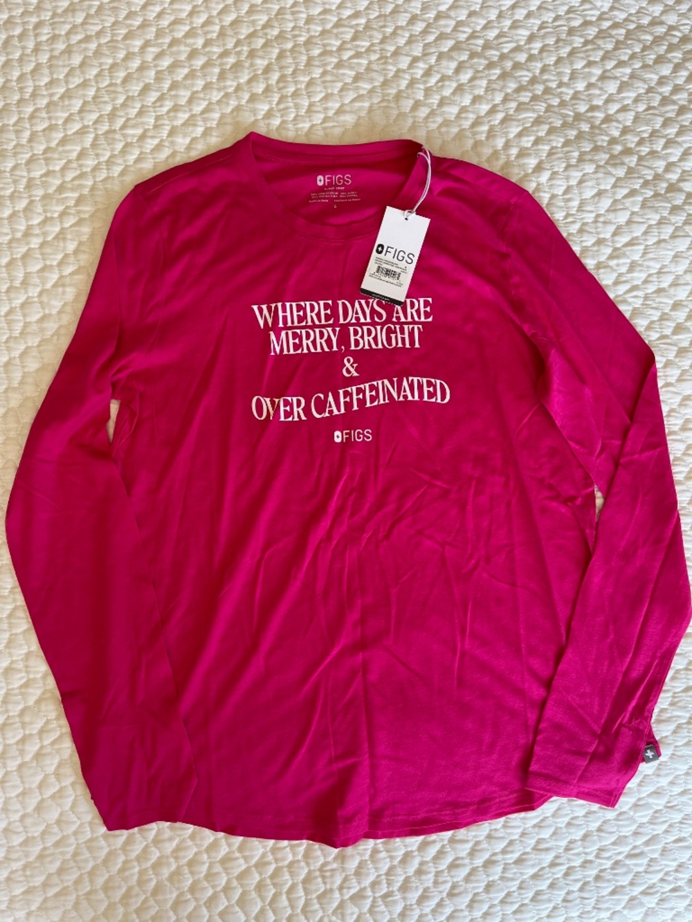 FIGS Supersoft Underscrub Top – Shocking Pink – Small – Brand New 💗